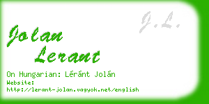 jolan lerant business card